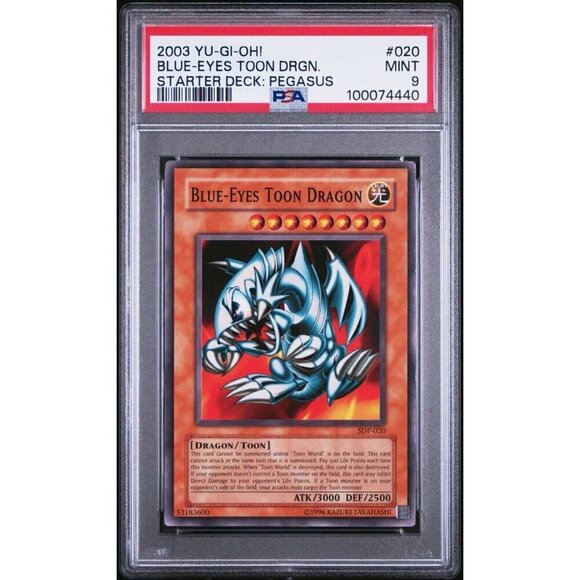2003 YU-GI-OH! STARTER DECK: PEGASUS 020 BLUE-EYES TOON DRAGON PSA 9 - Picture 1 of 1